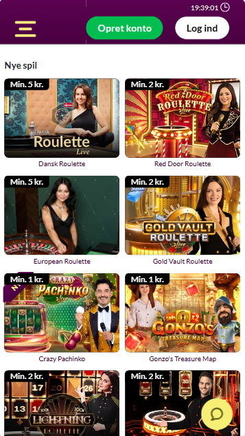 Live casinotitler på Vinder gambling platform