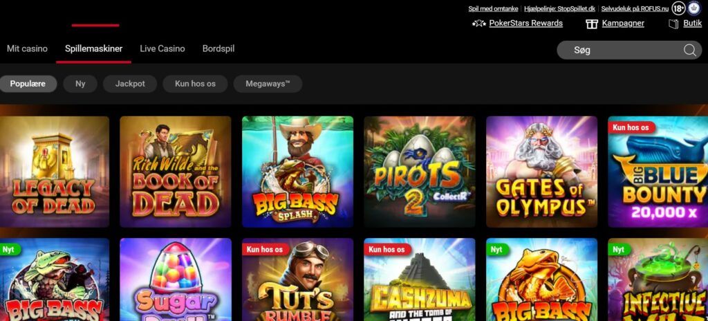 Spilleautomater på PokerStars