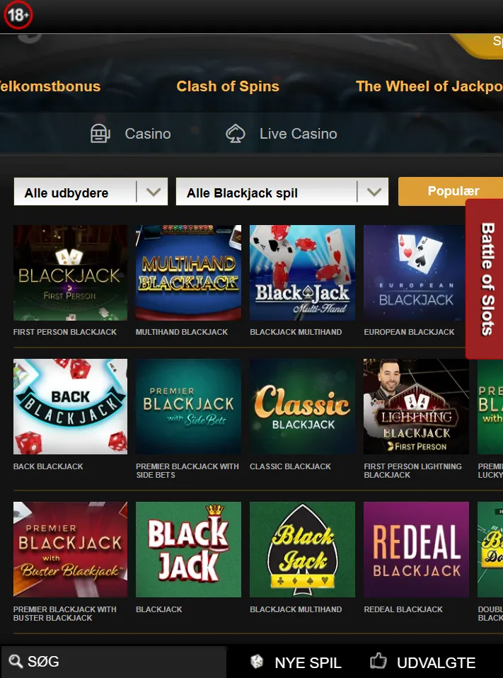 Videoslots blackjack