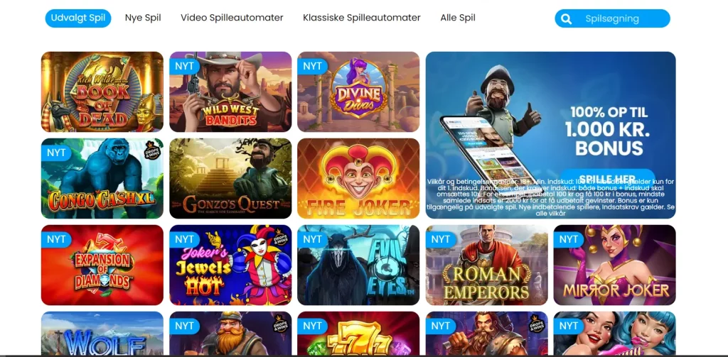 Slots sektion hos Mr. Play